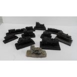 Collection of 10 smaller models of steam trains made from British coal (10)