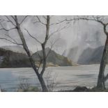 Bill Furness, 20thC watercolour "Crummock water", signed and in pleasing wash mount and thin wood