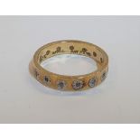 18ct yellow gold 14 diamond eternity ring, Total gross weight is 3.7 grams, Ring size is N