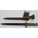 Simson & Co bayonet together with metal sheath, serial number J7136, 42 cm long