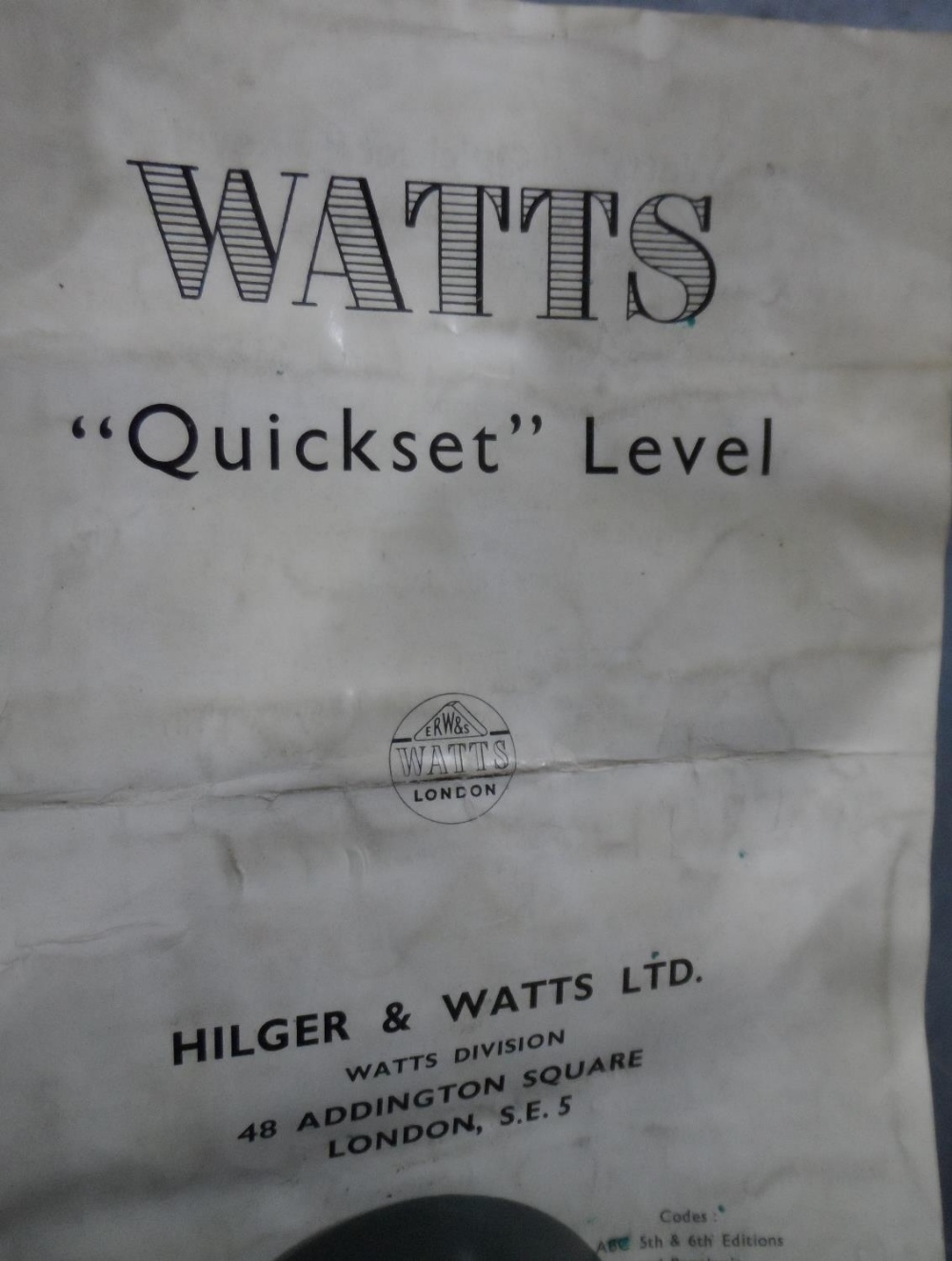 Watts "Quickset" land surveying instrument with case - Image 7 of 7