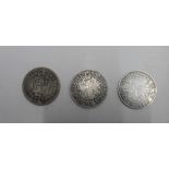 3 Queen Victoria shillings 1891, 1896, 1896 (3)