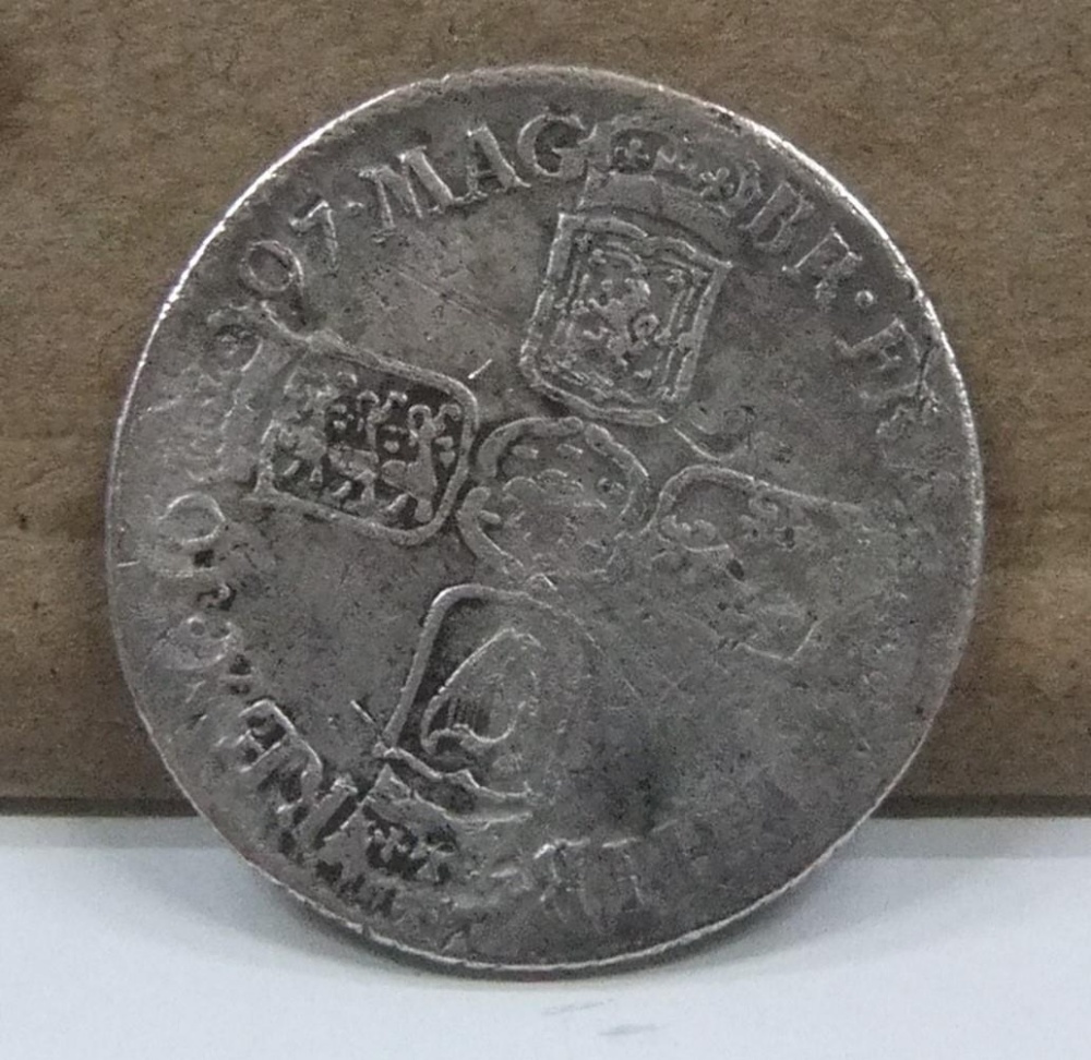 William III (1688-1702) 1697 shilling, Bristol mint - Image 2 of 2