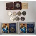 1951 Festival of Britain commemorative coin in case (case a/f) together with a small collection of