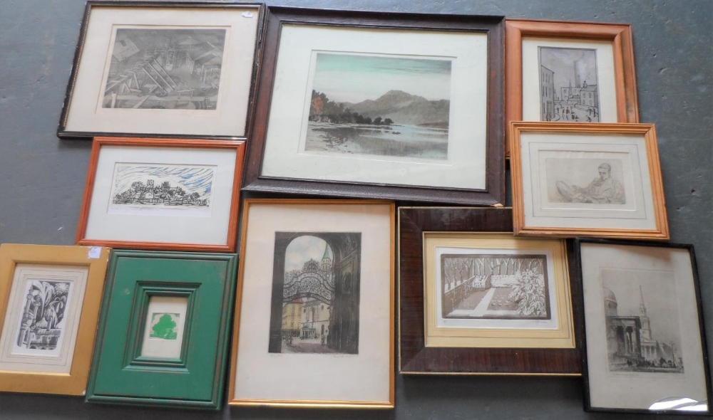 Ten small modernist prints, by differing artists, all framed (10)