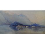 Francis Walker, circa 1908 watercolour "Evening, Lake Como", initialled and in thin wood frame,