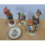 Collection of 4 Goebel figurines & 1 Goebel pin dish (5)