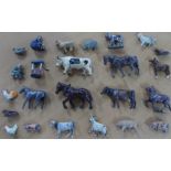 Quantity of early 20thC lead farm animal toys, many with original paint (20+)