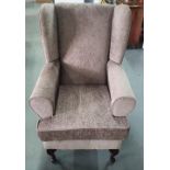 Virtually new, wingback arm chair