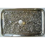 ornate 1912 sterling silver tray by Williams of Birmingham approx 254 grams, 19 x 30 cm