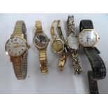 Collection of 5 ladies vintage cocktail watches including 2 Seconda examples (5)