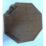 Mid 20thC Mouseman tea-pot stand, 20 x 20 cm