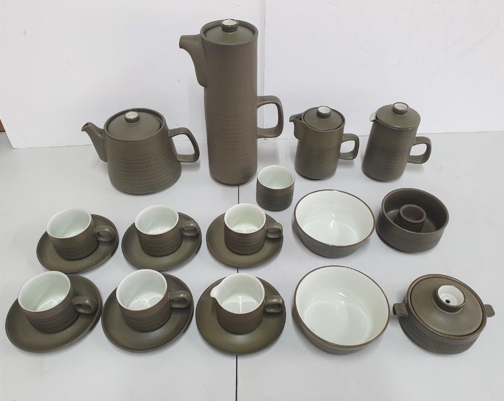 Quantity of vintage, dark green Denby stoneware (Qty)