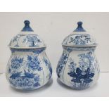 Pair of 20thC, good quality Chinese B&W lidded dishes (2), Both 26 cm tall