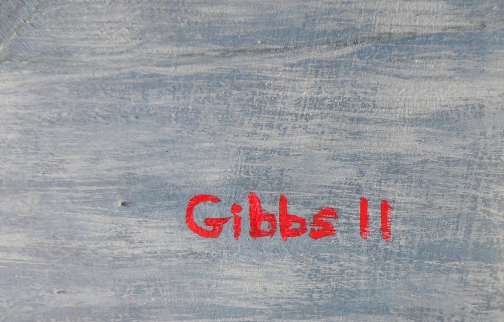 Gerry Gibbs 2011 oil on board, "The lone skater", wood framed, signed and dated, The oil measures 58 - Image 5 of 5