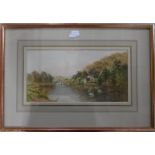 Walter DUNCAN (1848-1932) watercolour "Swans on tranquil river", signed, gilt framed The w/c