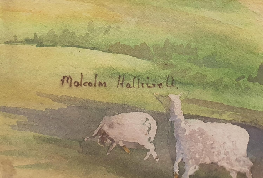 Collection of 4 framed landscape watercolours by H Sandham & Malcolm Halliwell, various sizes - Image 7 of 7