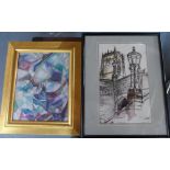 Two, DENISE ROOUM-VALE (Bradford 1929-c2010) framed watercolours