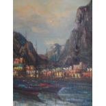 Large impressionist, 1960s/70s oil on canvas, "Boats of Mediterranean coast" signed CARTIER, framed,