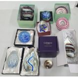 Collection of ten modern boxed paper weights (10)
