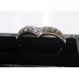 9ct yellow gold, diamond wishbone ring Approx 2 grams gross, size P