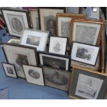 Large quantity of framed antique prints (17)