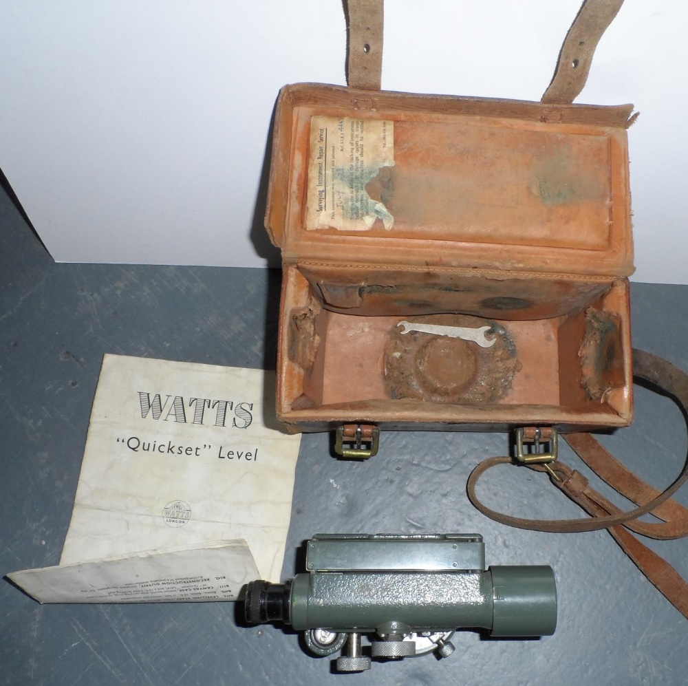 Watts "Quickset" land surveying instrument with case