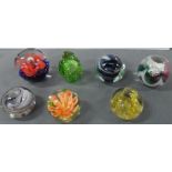 Collection of 7 paper weights including 1 Caithness example (7)