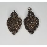 David Anderson (Norway) "Christiana 1887" 830 silver vintage filigree multi-purpose earrings/