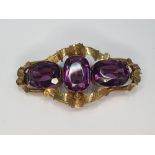 Large Victorian pinchbeck brooch