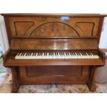 Early 20thC Ernst Krause of Berlin, Walnut veneer upright piano Please note - this piano is not in
