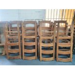 8 sold oak farmhouse chairs - no seat-pads (8)