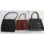 Three good quality vintage ladies leather handbags (3)