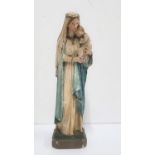 Early/mid 20thC hand-painted plaster "Madonna", 33 cm tall
