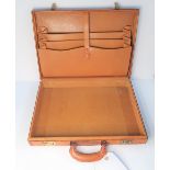 Vintage, tan coloured, slimline briefcase