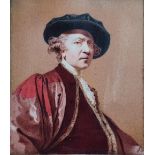 Unsigned Victorian oil on ivory panel depicting a self portrait of Sir Joshua Reynolds