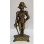 Antique, heavy (2.1 kilos) brass door stop in the form of a French general, 33 cm high
