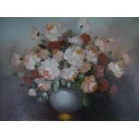 A Taylor oil on canvas "Vase of flowers" in superb ornate frame, The oil measures 41 x 51 cm