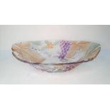 Stunning vintage, coloured glass fruit bowl, 30 cm diameter, Appears in fine condition