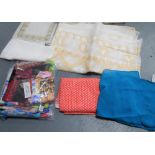 Collection of table cloths etc together with approx 18 ladies silk scarves (various makes)