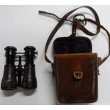 Rare antique unmarked binoculars with adjustable lenses for differing uses, marked on the binoculars