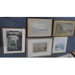 5 early/mid 20thC watercolours, all by differing artists, 4 framed