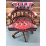 Captains Ox-blood red leather chair