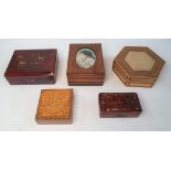 Collection of 5 old wooden boxes (5)