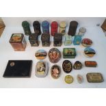 Collection of 26 small vintage metal tins (26)