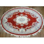 Large oval 100% wool rug, 190 x 270 cm