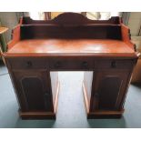 Lovely antique hardwood desk, 114 cm long by 58 cm deep Crack in the wood in side panel