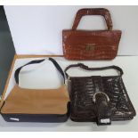 Three good quality vintage ladies leather handbags (3)