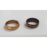 Two hand-made base metal antique rings, one made from an 1898 penny (2)