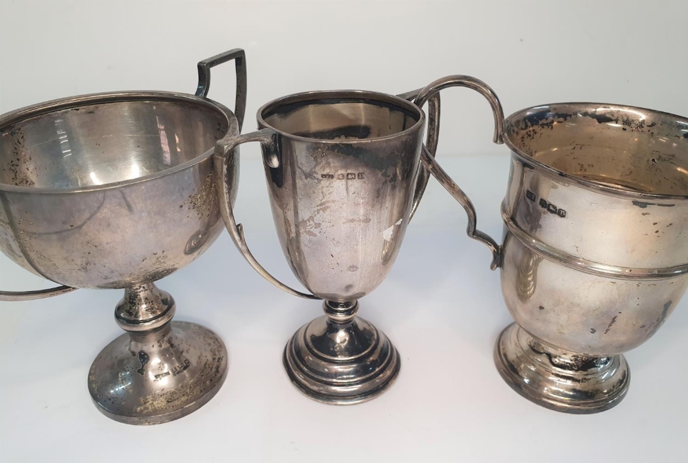 Collection of 3, 20thC silver golf trophies, approx 272 grams total, (3) - Image 2 of 2